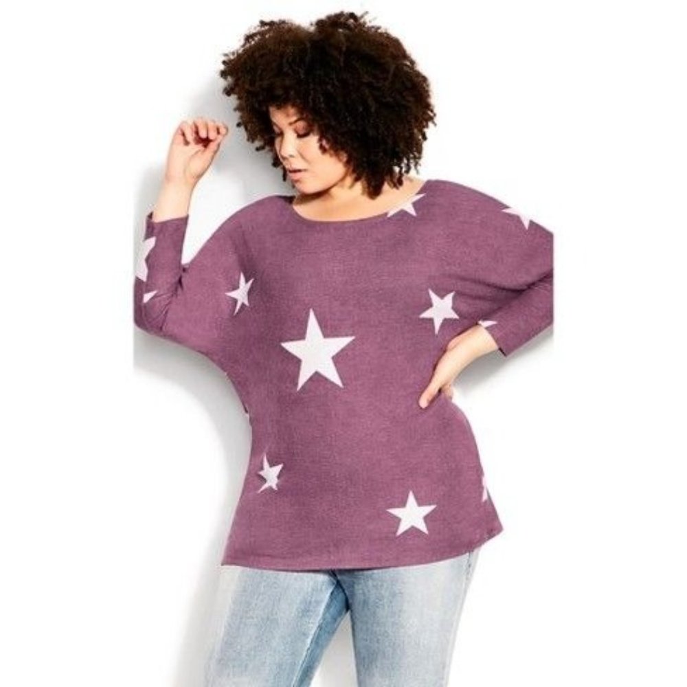 📚Arna York • Berry Star Top - NWOT --- Size 26/28